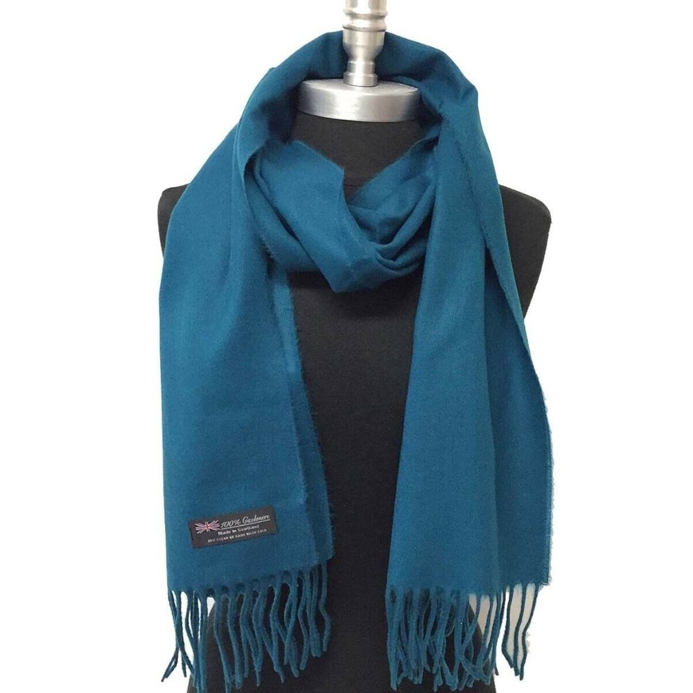 New Teal Soft 100% Cashmere Scarf